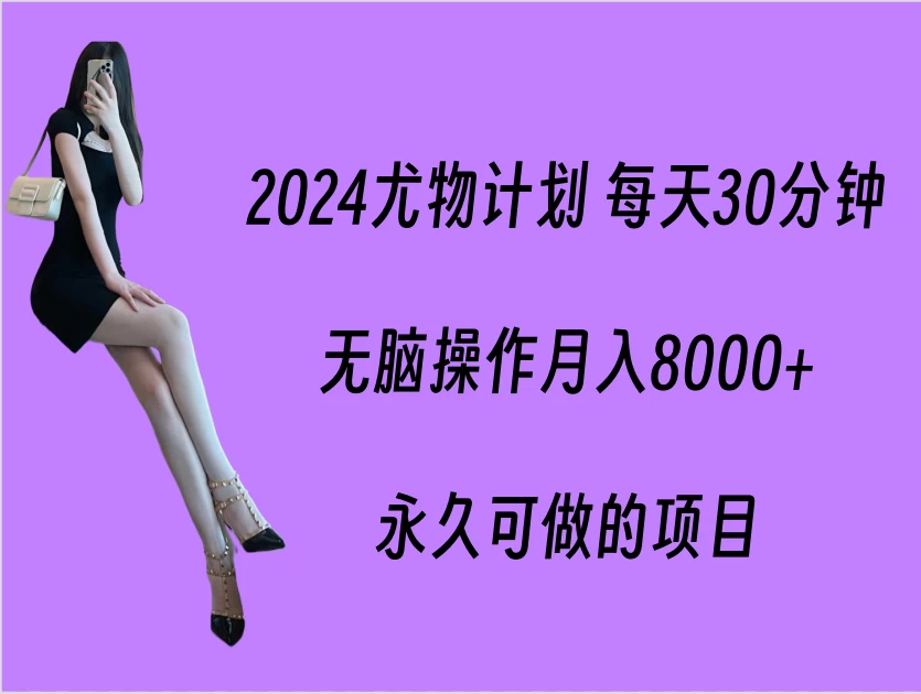 2024尤物计划 每天30分钟，无脑操作月入8000+，永久可做的项目 - 友友资源
