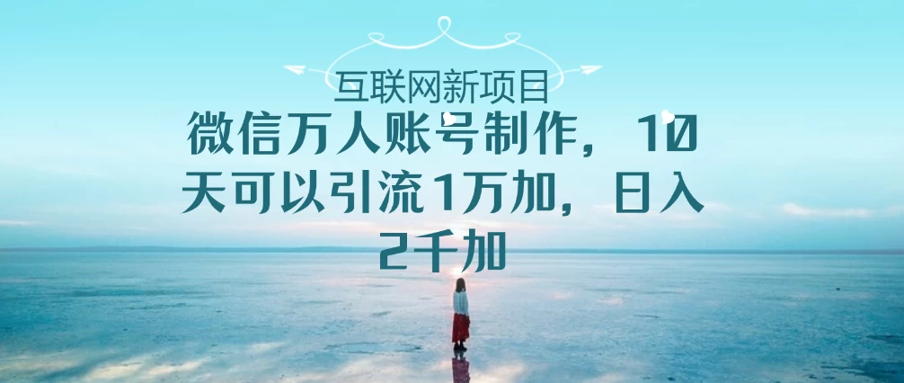 微信万人账号，10天可以引流1W+ 日入2千+ - 友友资源