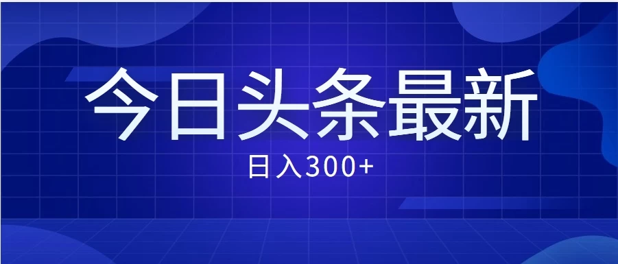 价值999的最新头条玩法，每天收入300+ - 友友资源
