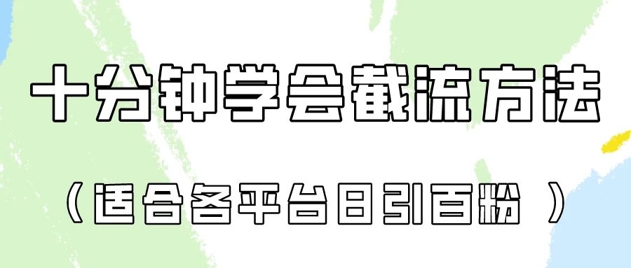 十分钟学会各大平台截流，矩阵日引几百创业粉（像素级教程） - 友友资源