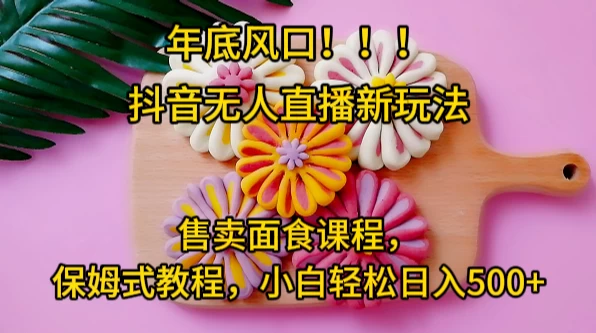 年底风口，抖音无人直播新玩法，售卖面食课程，保姆式教程，小白轻松日入500+ - 友友资源