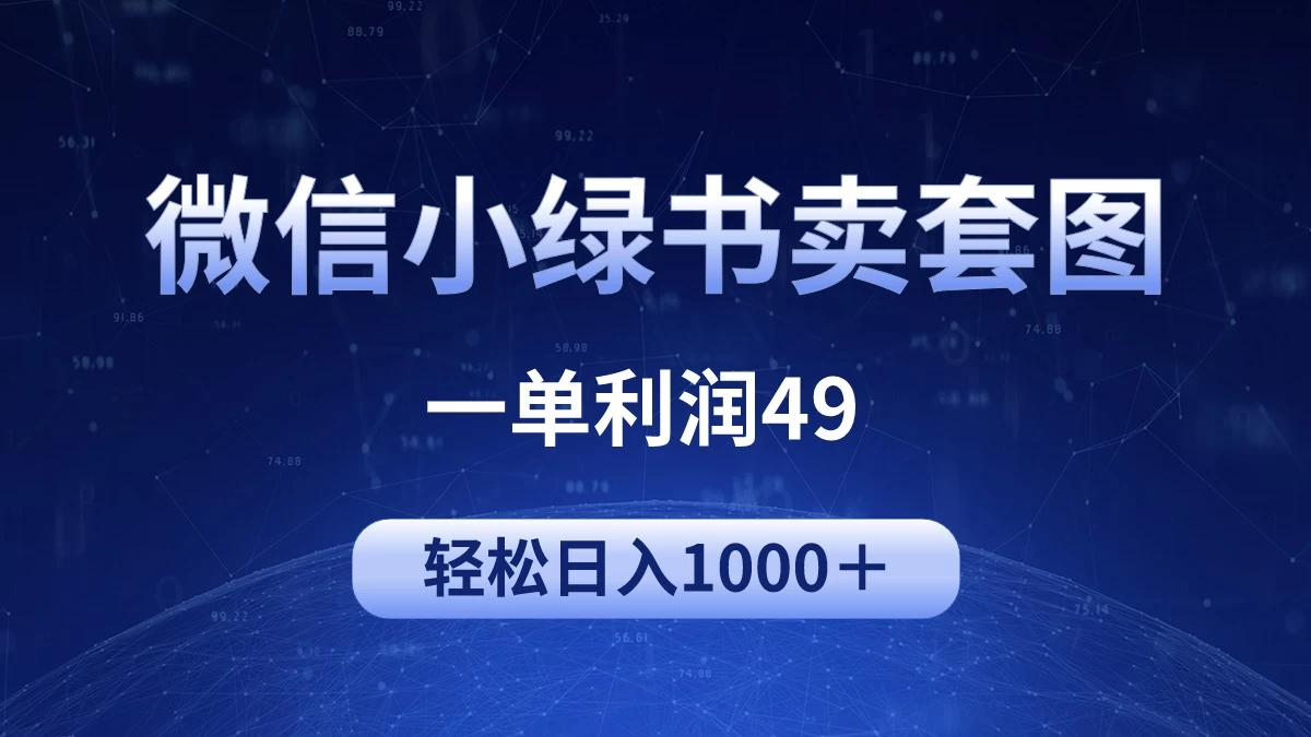 冷门微信小绿书卖美女套图，一单利润49，轻松日入1000＋ - 友友资源