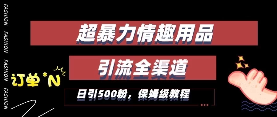 超暴力情趣用品类引流获客全渠道，保姆级教程，日引500+粉 - 友友资源