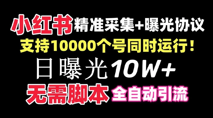 价值 10 万的小红书全自动采集+引流协议一体版！无需手机，支持 10000 个账号同时运行 - 友友资源
