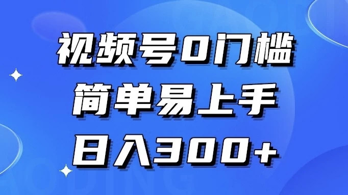 视频号 0 门槛，简单易上手，喂饭级教程，日入 300+ - 友友资源