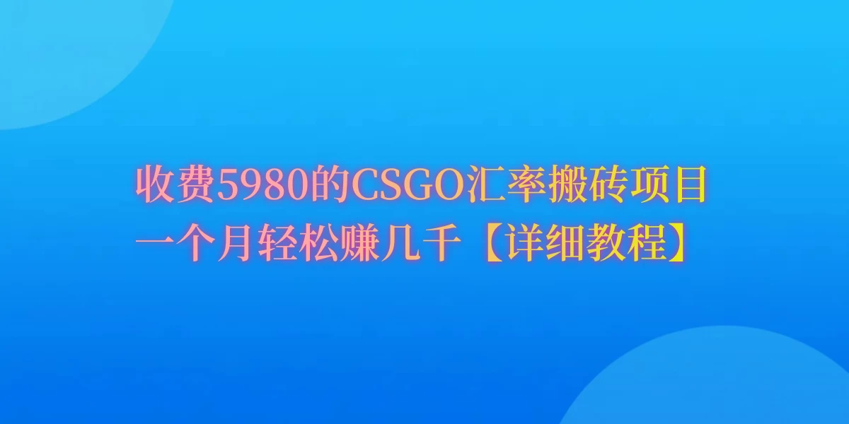 CSGO装备搬砖，月综合收益率高达60%，你也可以！ - 友友资源