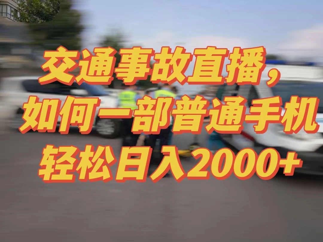 2024最新玩法半无人交通事故直播，实战式教学，轻松日入2000＋，人人都可做 - 友友资源