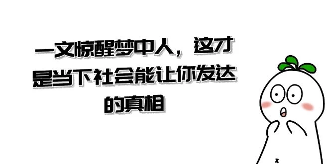 某公众号付费文章《一文惊醒梦中人，这才是当下社会能让你发达的真相》 - 友友资源