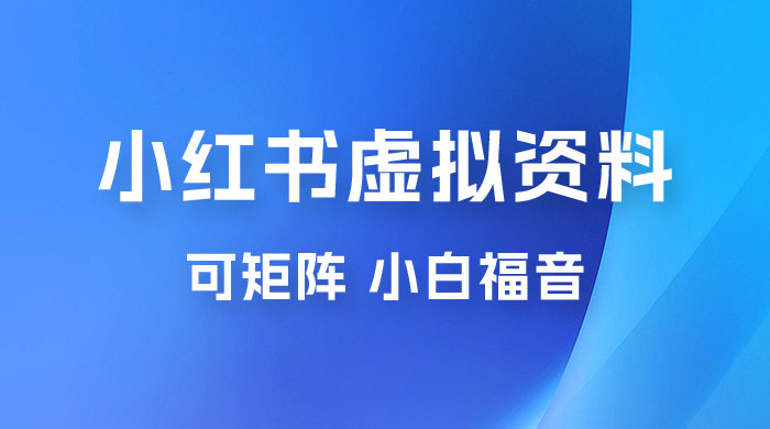 小红书虚拟资料项目拆解：单号日入 500+，可矩阵，小白福音 - 友友资源