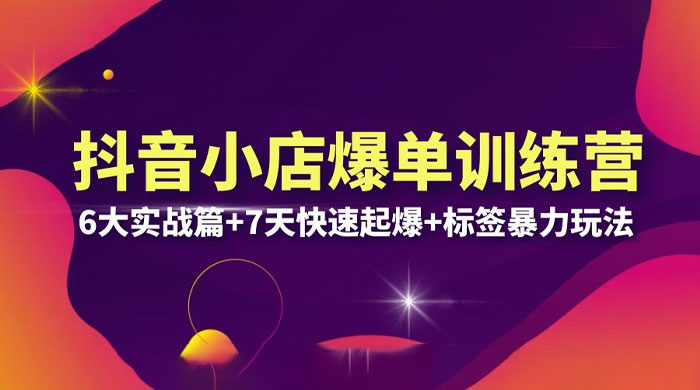 抖音小店爆单训练营 VIP 线下课：6 大实战篇 + 7 天快速起爆 + 标签暴力玩法「 32 节」 - 友友资源