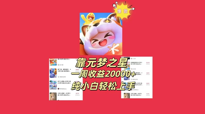 新风口，靠元梦之星一周收益 20000，纯小白轻松上手 - 友友资源
