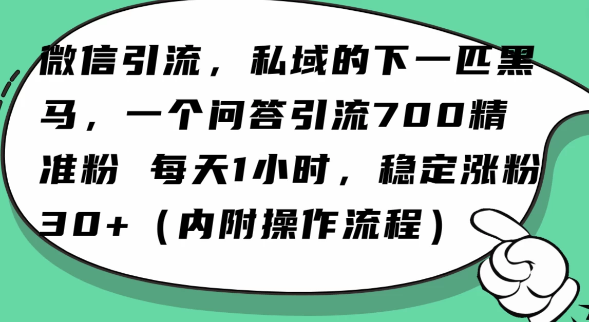 利用 AI 回答微信“问一问”，私域的下一匹黑马，一个问答引流 100 精准粉 - 友友资源