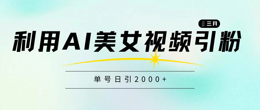 利用AI美女视频引粉，单号日引2000+，新手也能干，喂饭式教程 - 友友资源
