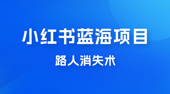 小红书蓝海项目，路人消失术，实测一天 300+ - 友友资源