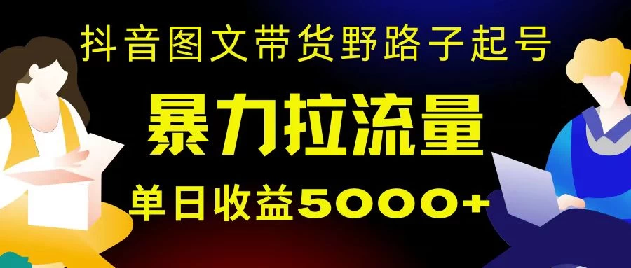 抖音图文带货暴力起号，单日收益 5000+，野路子玩法，简单易上手，一部手机即可 - 友友资源
