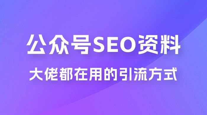 公众号 SEO 虚拟资料，操作简单，日入 500+，可批量操作 - 友友资源