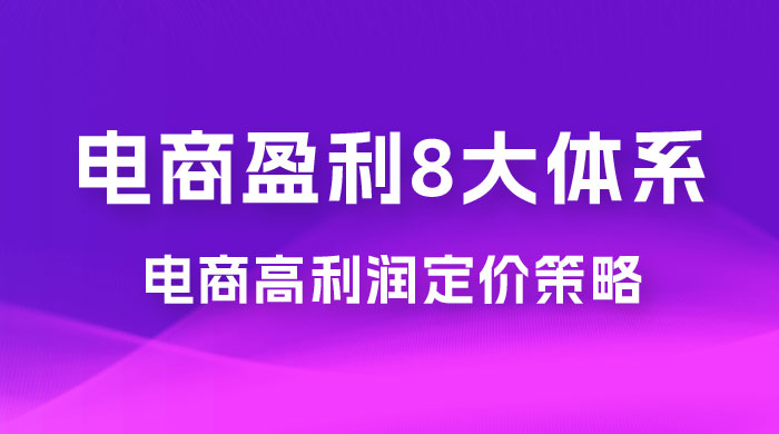 电商盈利 8 大体系：利润篇 · 利润定准电商高利润定价策略线上课（共 16 节） - 友友资源