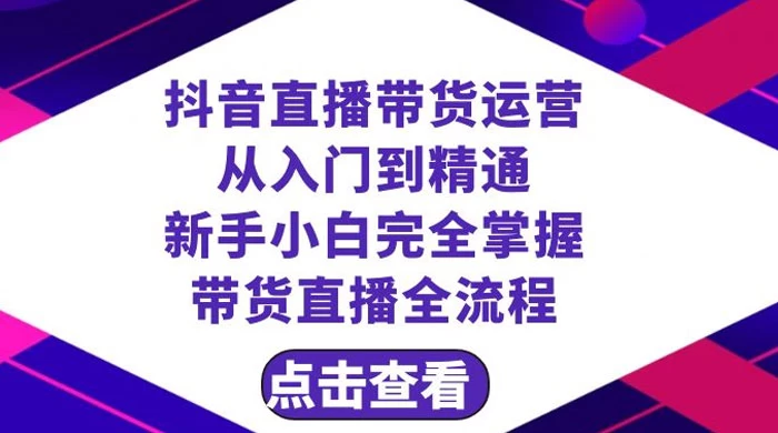抖音直播带货，运营从入门到精通，新手完全掌握带货直播全流程（共 23 节） - 友友资源