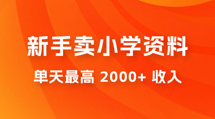 新手卖小学资料，单天最高 2000+ 收入，保姆级教程，详细拆解这套玩法 - 友友资源