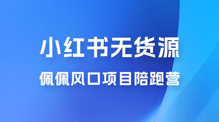 佩佩 · 小红书无货源风口项目陪跑营：不用拍摄、不用露脸、不用买产品、不用营业执照、一部手机即可开店 - 友友资源