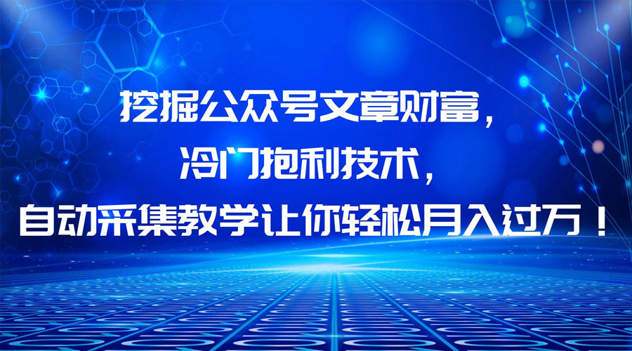 挖掘公众号文章财富，冷门掘金项目 - 友友资源