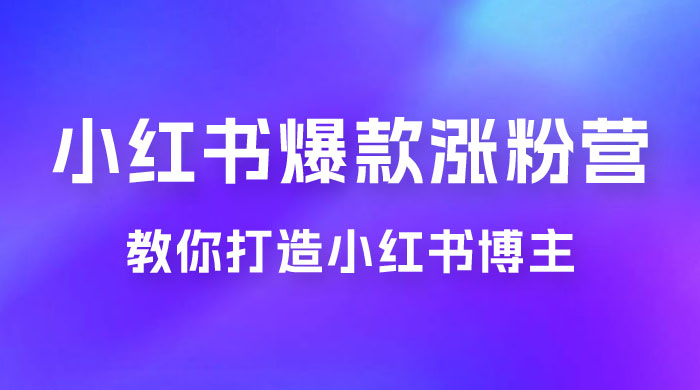 17 天小红书爆款涨粉营，广告变现方向：教你打造小红书博主 IP、接广告变现的 - 友友资源