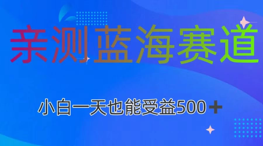 亲测蓝海赛道，利用AI创作，小白一天收益500+ - 友友资源