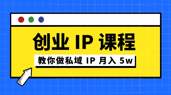 价值 2980 创业 IP 课程，教你做私域 IP 月入 5w - 友友资源