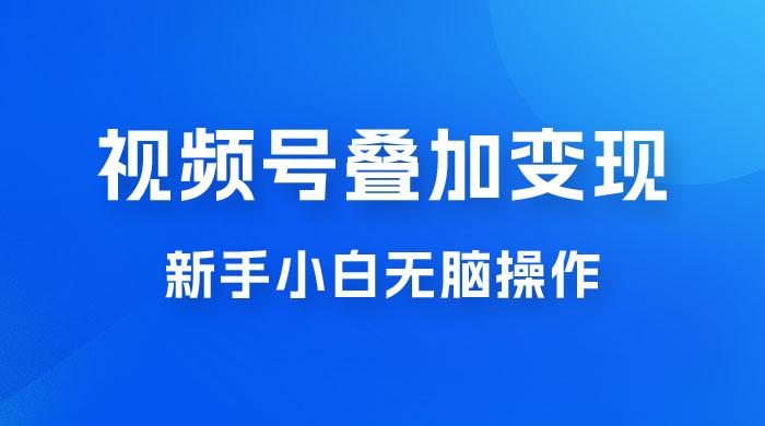 视频号叠加变现，新蓝海项目，新手小白无脑操作，日入600+ - 友友资源